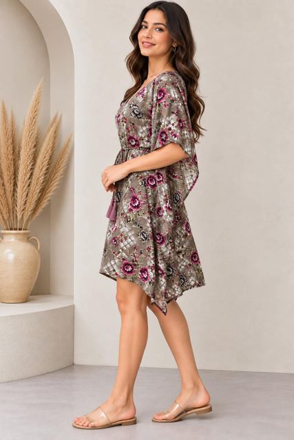 RANGANI Floral Print Polyester Women Kaftan - Image 4