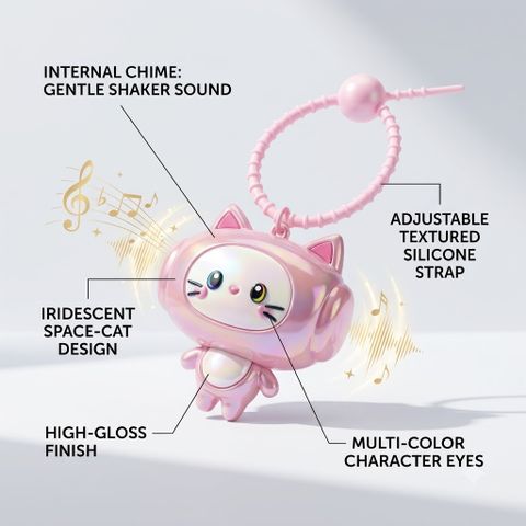 Appe Cute Shake-to-Sound Cat Keychain & Bag Charm (Pink) - Image 6