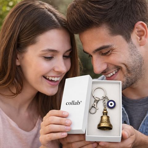 Collab Luxury Guardian Bell Keychain with Evil Eye Charm - Image 6
