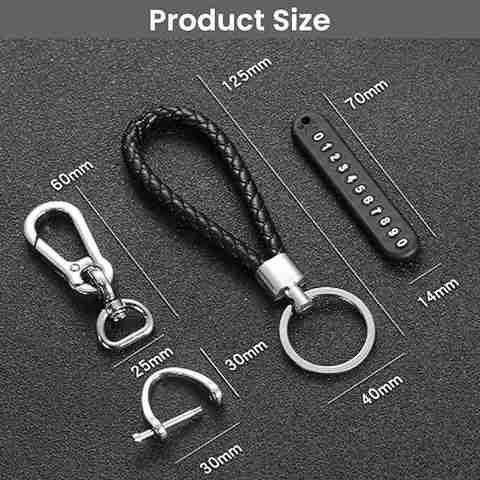 Vortipu Anti-Lost Car Keychains with Phone Number Tag Metal Keychain Double Pendant Key Chain - Image 5