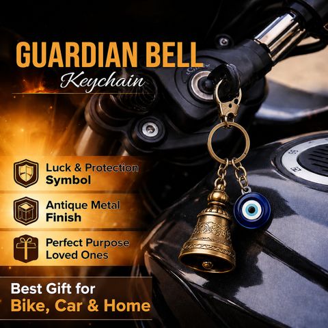 Collab Luxury Guardian Bell Keychain with Evil Eye Charm - Image 8