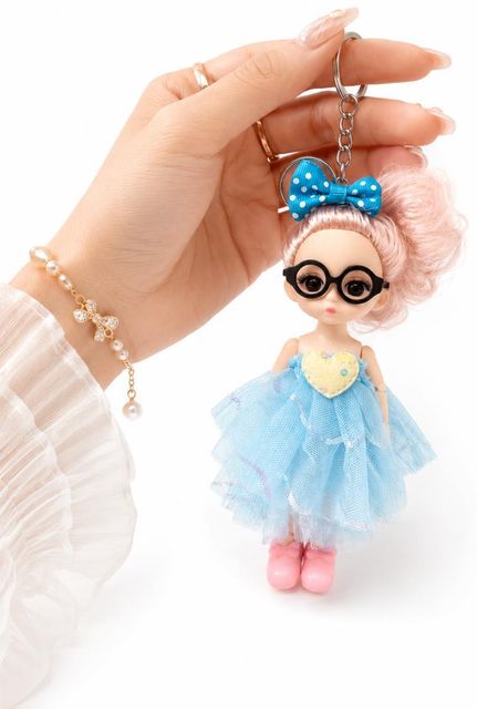 PRADEVA Cute Blue Dress Doll Keychain _1 Key Chain Price in India