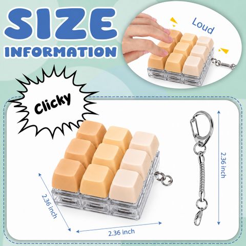 FITIX 9 in 1 Keyboard Fidget Toy with Keychain Anti-Stress Keyboard Decompression Key Chain - Image 6