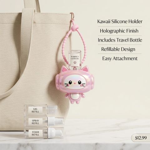 Appe Cute Shake-to-Sound Cat Keychain & Bag Charm (Pink) - Image 8