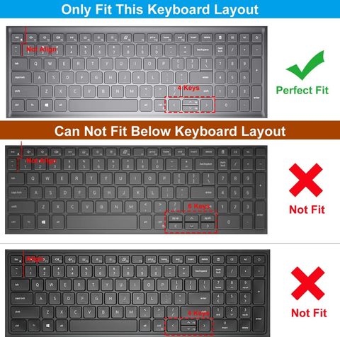 Saco Keyboard Protector for 2025 New Dell 15 DC15255 15.6 Inch Laptop Keyboard Skin (Black) - Image 3