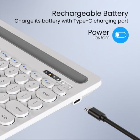 Portronics Bubble Dock Bluetooth Keyboard, White - Image 7