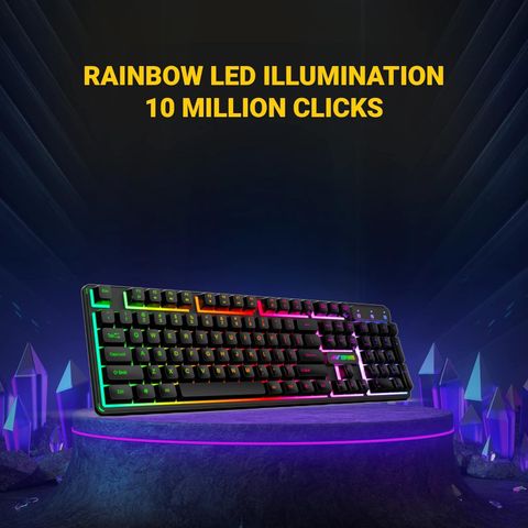 Ant Esports KM1600, Wired Backlit Rainbow LED Keyboard & 3200 DPI Gaming Mouse for PC/Laptop Wired USB Standard Gaming Keyboard Compatible with Desktop, Laptop, Mac with 3200 DPI Optical Mouse, Backlit LED Illumination (Black) - Image 8