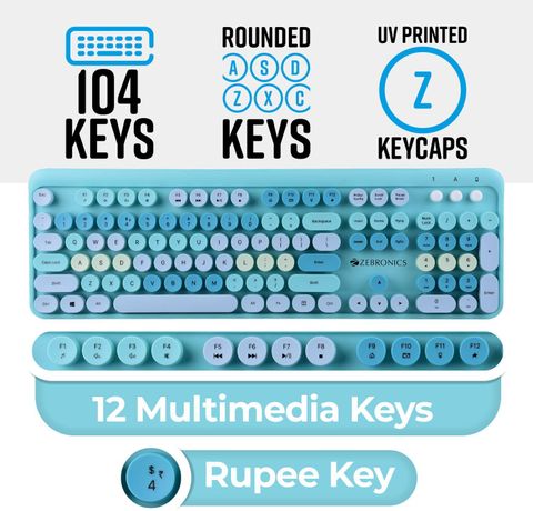 ZEBRONICS ZEB-COMPANION 301 Wireless Keyboard (Aqua Green) - Image 8
