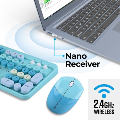 ZEBRONICS ZEB-COMPANION 301 Wireless Keyboard (Aqua Green) - Image 7