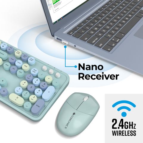 ZEBRONICS Zeb-Companion 300 Wireless Keyboard and Mouse Combo (Blue) - Image 7