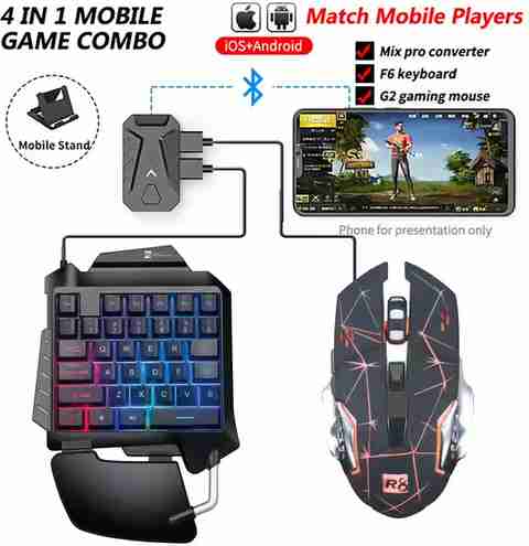 CELMEX 4-in-1 Mobile Game Combo Pack Bluetooth Gaming Keyboard - Image 5