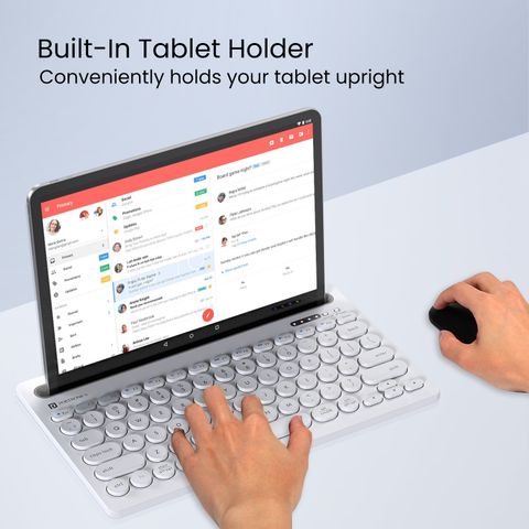 Portronics Bubble Dock Bluetooth Keyboard, White - Image 6