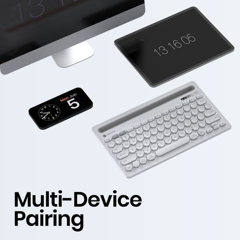 Portronics Bubble Dock Bluetooth Keyboard, White - Image 8