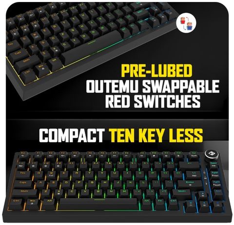 Cosmic Byte CB-GK-43 Phantom Wired USB Tenkeyless Gaming Keyboard Compatible with Desktop (Black) - Image 7