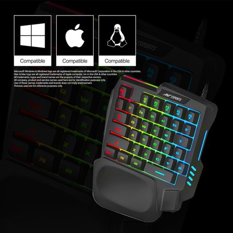 Ant Esports MK1001 One Handed RGB Backlit 35 Keys Gaming Wired USB Handheld Gaming Keyboard Compatible with Desktop, Laptop, Mac with 35 Keys Layout, Backlit LED Illumination (Black) - Image 8