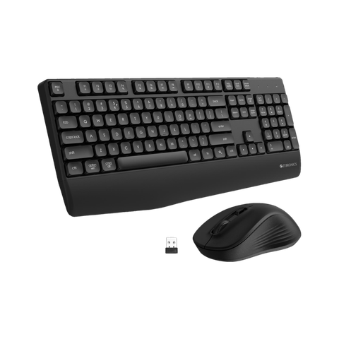ZEBRONICS Companion 202 Wireless Standard Desktop Keyboard Compatible with Desktop, Laptop, Mac with Upto 1600 Adjustable DPI Optical Mouse, 2.4GHz Wireless, 104 Keys Layout, Dedicated Copilot AI Key, 12 Integrated Multimedia Keys, Silent Operation (Black) - Image 3