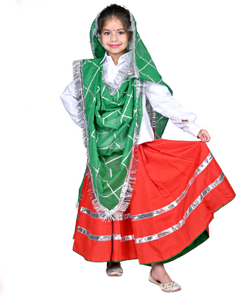 haryanvi ladies dress ITSMYCOSTUME Girl Red&Green Kids Costume Wear Price in India Fableism Supply Co