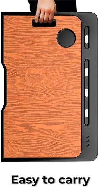 FurniGully Engineered Wood Laptop Table Portable | Foldable | Round Edges I Non-Slip Legs | Wood Portable Laptop Table (Finish Color - BROWN, Pre Assembled) - Image 8