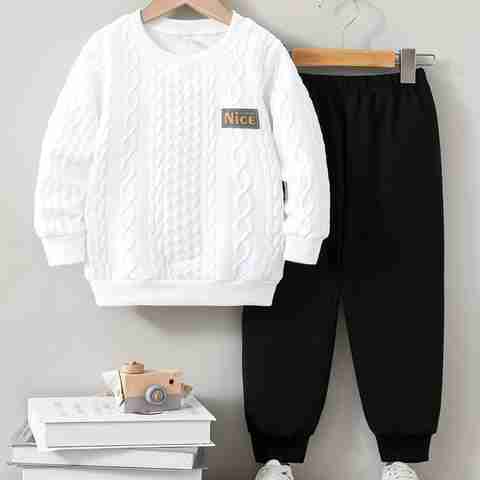 Faboza Boys Casual Sweatshirt Pant (White, Pack of 2) - Image 5