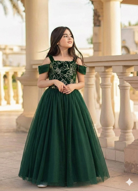 Ball Gown Kid Bridesmaid Dresses Buy BAESD Girls Embellished Cold-Shoulder Sleeves Maxi Gown Dress Dresses For Girls 36780195 Myntra