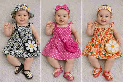 ZAM ZAM ENTERPRISES Baby Girls Above Knee Casual Dress (Multicolor, Sleeveless) - Image 5