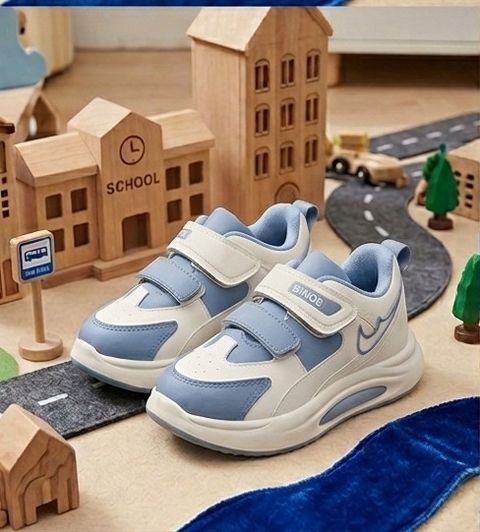 BINOS Velcro Sneakers for Boys & Girls, Blue, 2-2.5 Years - Image 6
