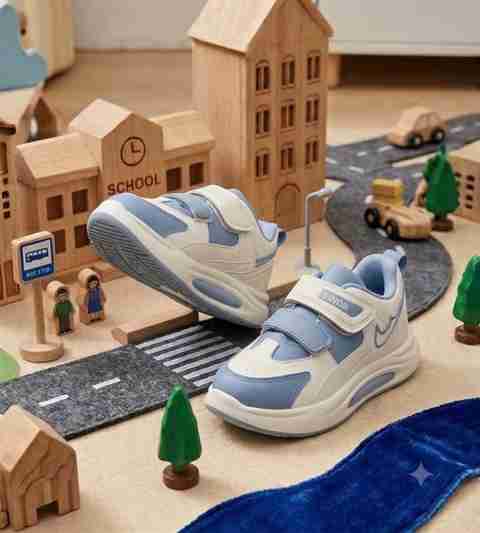 BINOS Velcro Sneakers for Boys & Girls, Blue, 2-2.5 Years - Image 5