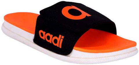 aadi Men's Orange Synthetic Leather Daily Casual Slider Slides (Size - Image 6