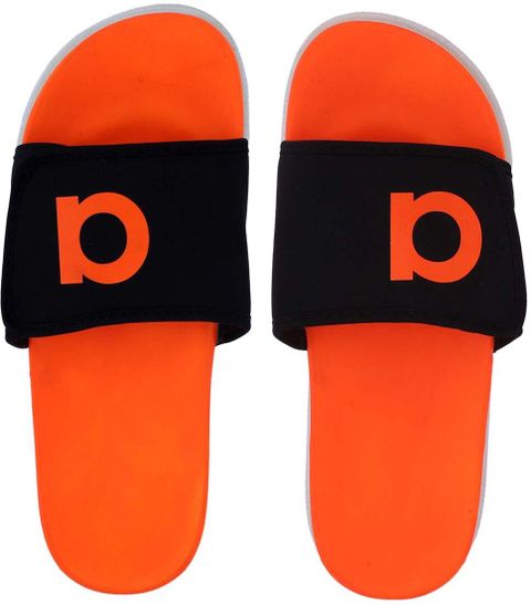 aadi Men's Orange Synthetic Leather Daily Casual Slider Slides (Size - Image 8