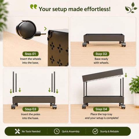 FlatKitch 4 Layer Plastic Kitchen Trolley DIY - Image 8