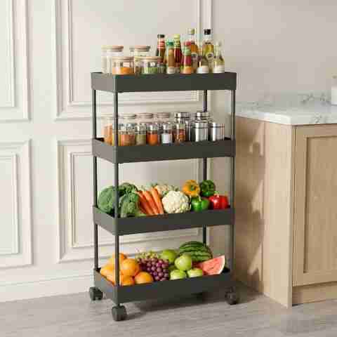 FlatKitch 4 Layer Plastic Kitchen Trolley DIY - Image 5