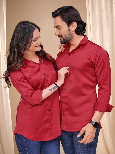 LEIPZIG FASHION Solid Couple Shirts Twinning Set Price in India