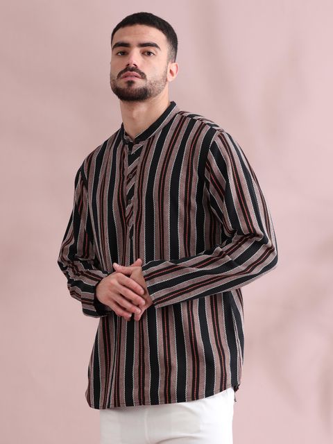 Filori Striped Pure Cotton Straight Kurta (Multicolor) - Image 7