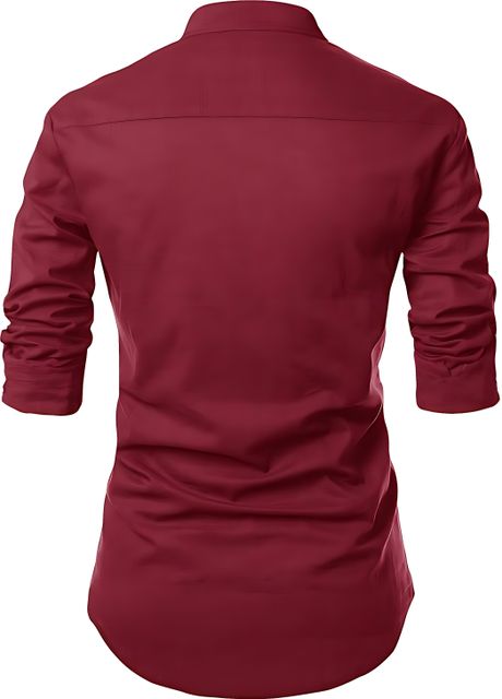 Fashion Marts Men's Maroon Cotton Blend Straight Kurta - Image 7