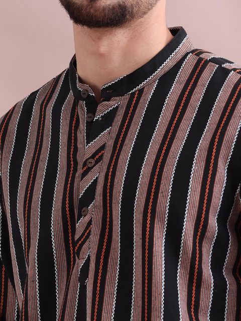 Filori Striped Pure Cotton Straight Kurta (Multicolor) - Image 8
