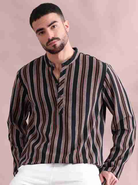 Filori Striped Pure Cotton Straight Kurta (Multicolor) - Image 5