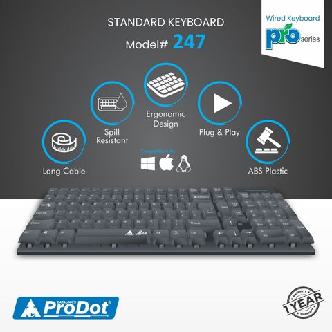 PRODOT Set of 3 Floated Key Keyboard Mouse Combo with USB Hub (Black) - Image 4