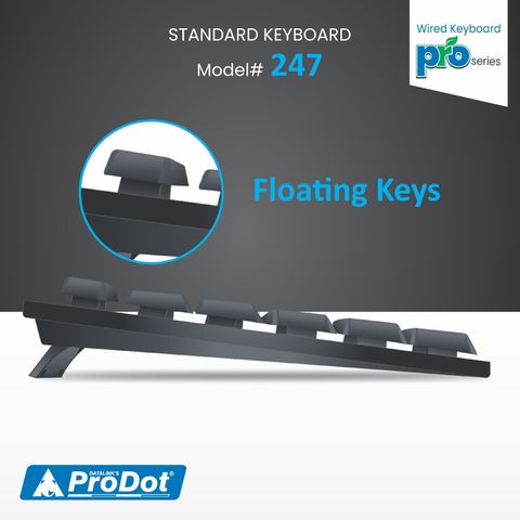 PRODOT Set of 3 Floated Key Keyboard Mouse Combo with USB Hub (Black) - Image 3
