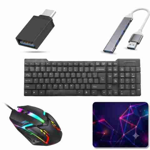 jaivix Combo Keyboard, RGB Gaming Mouse, Mouse Pad, 4-Port Hub, - Image 2