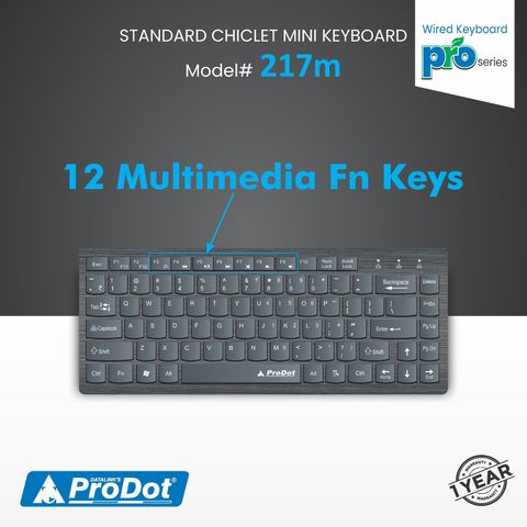 PRODOT 217 Mini Wired Keyboard Mouse Combo with USB Hub - Image 6