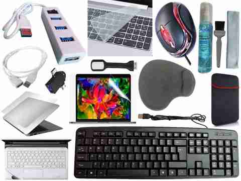 ANJO Keyboard&Mouse-WPad-Hub2-3n1Cleanr-2n1OTG-Ext-LED-Skin-14.6iScrn&KeyGuard&Sleeve Combo Set (Black) - Image 2
