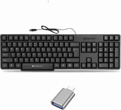TagVin Wired K20 Keyboard, C-OTG (Set of 2). Combo Set (Black) - Image 2