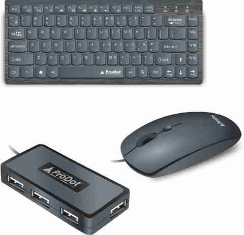 PRODOT 217 Mini Wired Keyboard Mouse Combo with USB Hub - Image 5