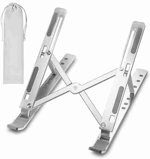 Offtrot Aluminum Alloy Adjustable Portable Foldable Laptop Stand Aluminium Rotatable Laptop Stand with Adjustable Height Compatible with 40 - 44cm Laptops (Silver) - Image 5