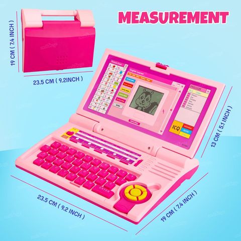 J K INTERNATIONAL Educational Laptop Computer Toy with Mouse for Kids Above 3 Years (Pink) - Image 7