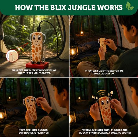 blix Giraffe Queaky Rechargeable Circuit Toy (Brown) - Image 5