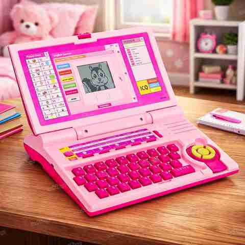 J K INTERNATIONAL Educational Laptop Computer Toy with Mouse for Kids Above 3 Years (Pink) - Image 5