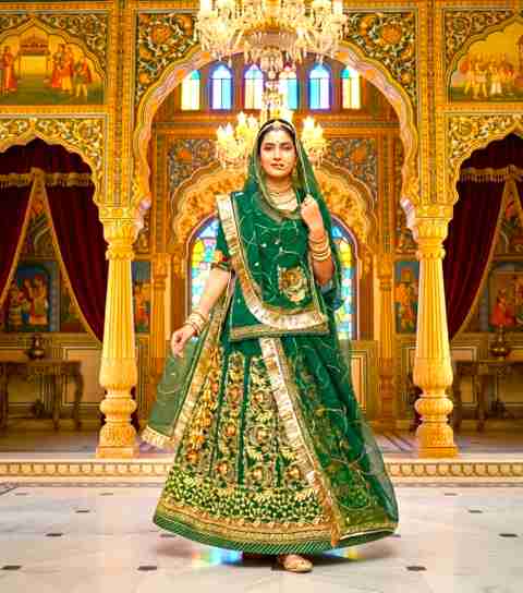 rajputi dress for ladies Shree Ambey Creation Embroidered Semi Stitched Poshak SN:AVD32585