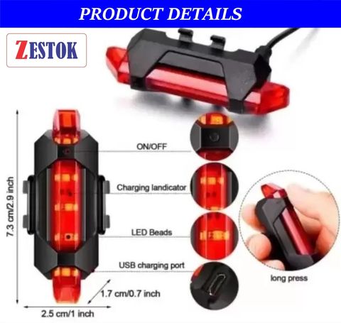 Zestok Bicycle LED Light Combo Multicolor - Image 8