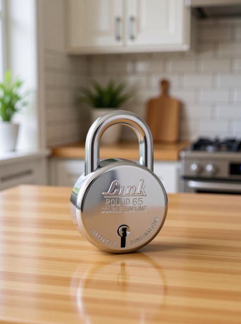 Link 65mm New Round Steel Padlock (Silver) - Image 6